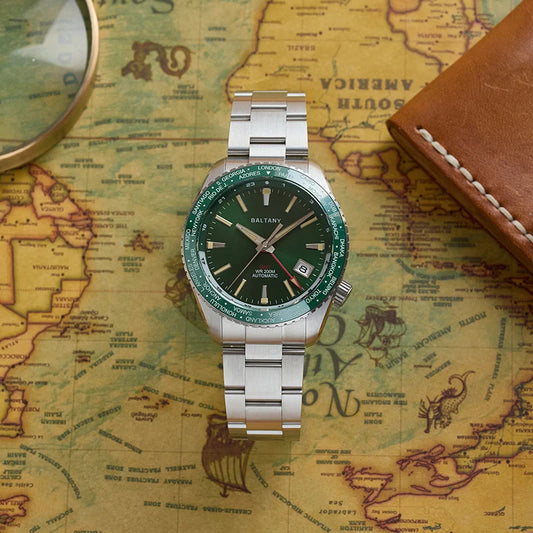 Baltany 2025 New Nh34 Gmt Men's Mechanical Watch 40Mm Sapphire Luminous C3 Stainless Steel Waterproof Sports 20Bar Watches for M