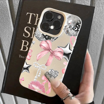 For iPhone 17 16 15 14 13 12 11 Pro Max Case Vintage Lip Print Leopard Print Pool Cover For iPhone 17Air 16 15Plus X XS XR Funda