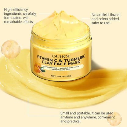Vitamin C Exfoliating facial mask Turmeric Exfoliating facial mask Improve Pore Deep Cleaning facial mask   Apply facial mask