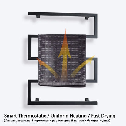 Electric Towel Rack.Bathroom Electric Heated Towel Rail.Smart Towel Warmer.Creative Bath Towel Radiator.Hidden Wire