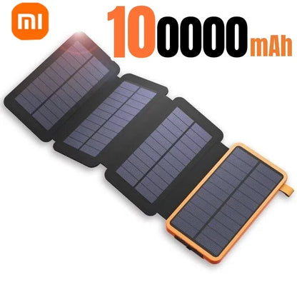 200000mAH Solar Power Bank Folding Solar Panels 5V 2A USB Output Portable Outdoor Camping Sun Power For IPhone Android