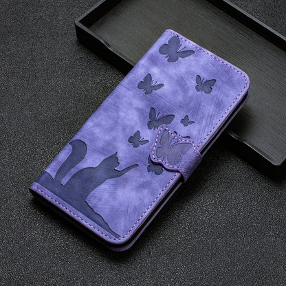 IPhone 17 Flip Case for Coque iPhone 15 16 14 13 12 11 Pro Max iPhon 15 Plus Cases Cute Cat Butterfly Leather Wallet Back Cover