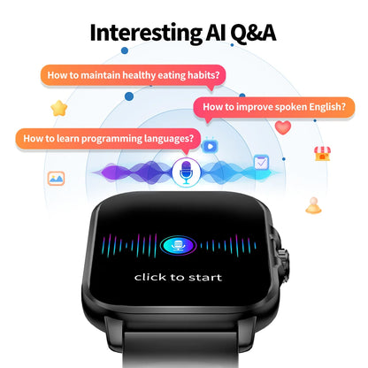 KUMI KU7 Meta 2.01″ High-definition Screen Smart Watch Bluetooth Call Heart Rate Measurement Oximetry Offline Intelligent Voice