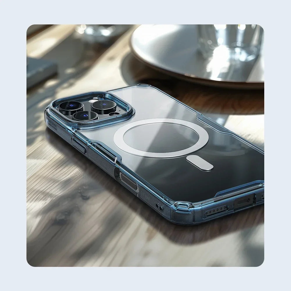 NILLKIN for IPhone 17 Pro Max 16 Pro Max 17 Air 15 Pro 14 Pro Max 14 Pro MagSafe Magnetic Transparent Soft Silicone Phone Case