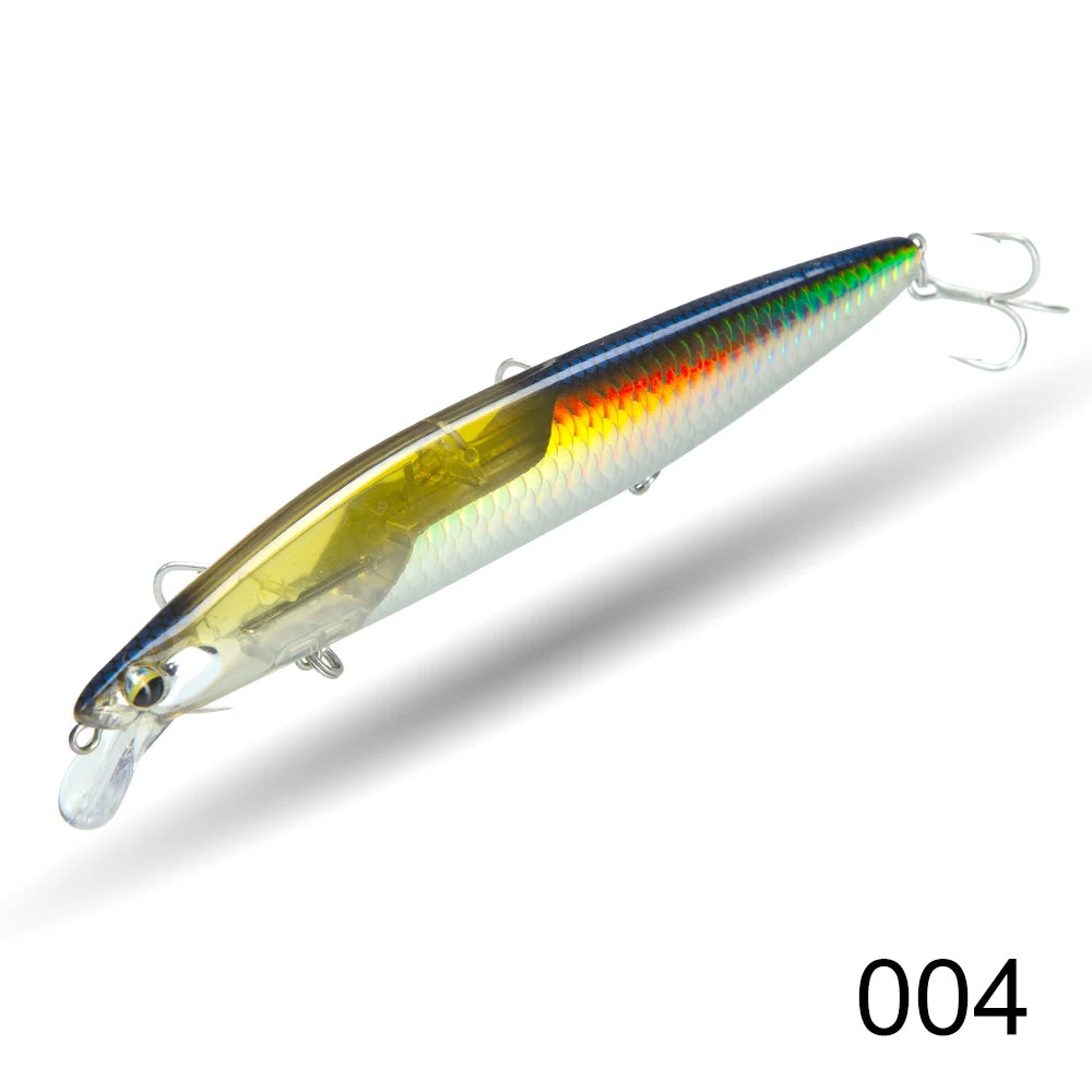 Floating Minnow Fishing Lure 120mm20g/145mm27g Flash Flake Wobbler Silent Assassin Floating Hard Bait For Pike Bass