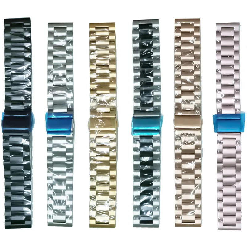 WatchBand For Amazfit Active/GTS 2/3/4 Mini Strap GTR 2/3/4 42 47mm stainless steel Bracelet For Amazfit Bip 3 5 Band