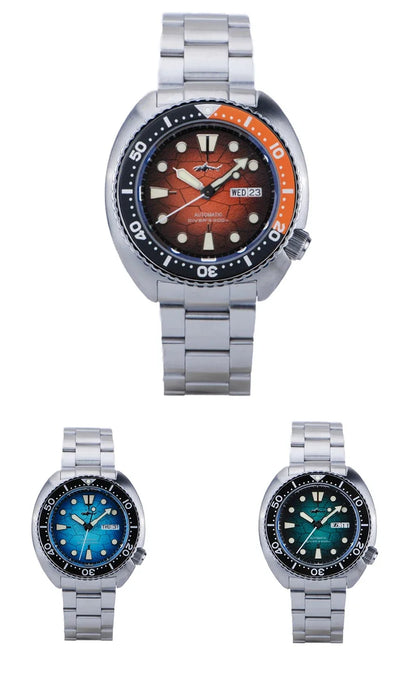 HEIMDALLR Diver Men's Watch Turtle King Sapphire Crystal 316L Steel NH36 200M Water Resistant Luminous Automatic Mechanica Watch