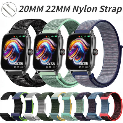 Nylon Loop Strap for Amazfit GTR 47mm/GTR2/2e/3/3 Pro/4/GTS/2/mini/3/4 Bracelet for Amazfit Balance/bip 5/Stratos 2 2S
