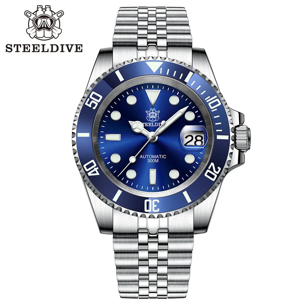 STEELDIVE SD1953 Water Ghost Ceramic Bezel Sapphire Mirror Swiss Luminous NH35 Movement Dive 30Bar Waterproof Mechanical Watch