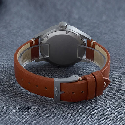 Baltany Men Quartz Field Watch S2082 10-Year Life Battery Luminous Leather Sapphire Stainless Steel Date Retro Military Watches