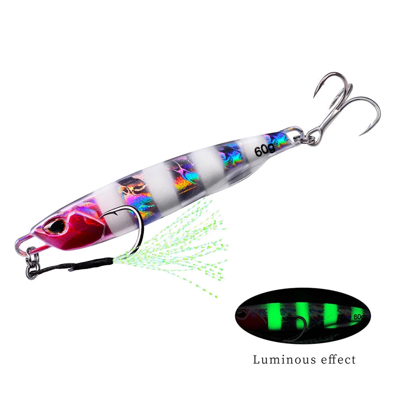 Metal Jig 10G - 60G Artificial Baits Hard Baits Vibrant Fishing Lures for Freshwater & Saltwater