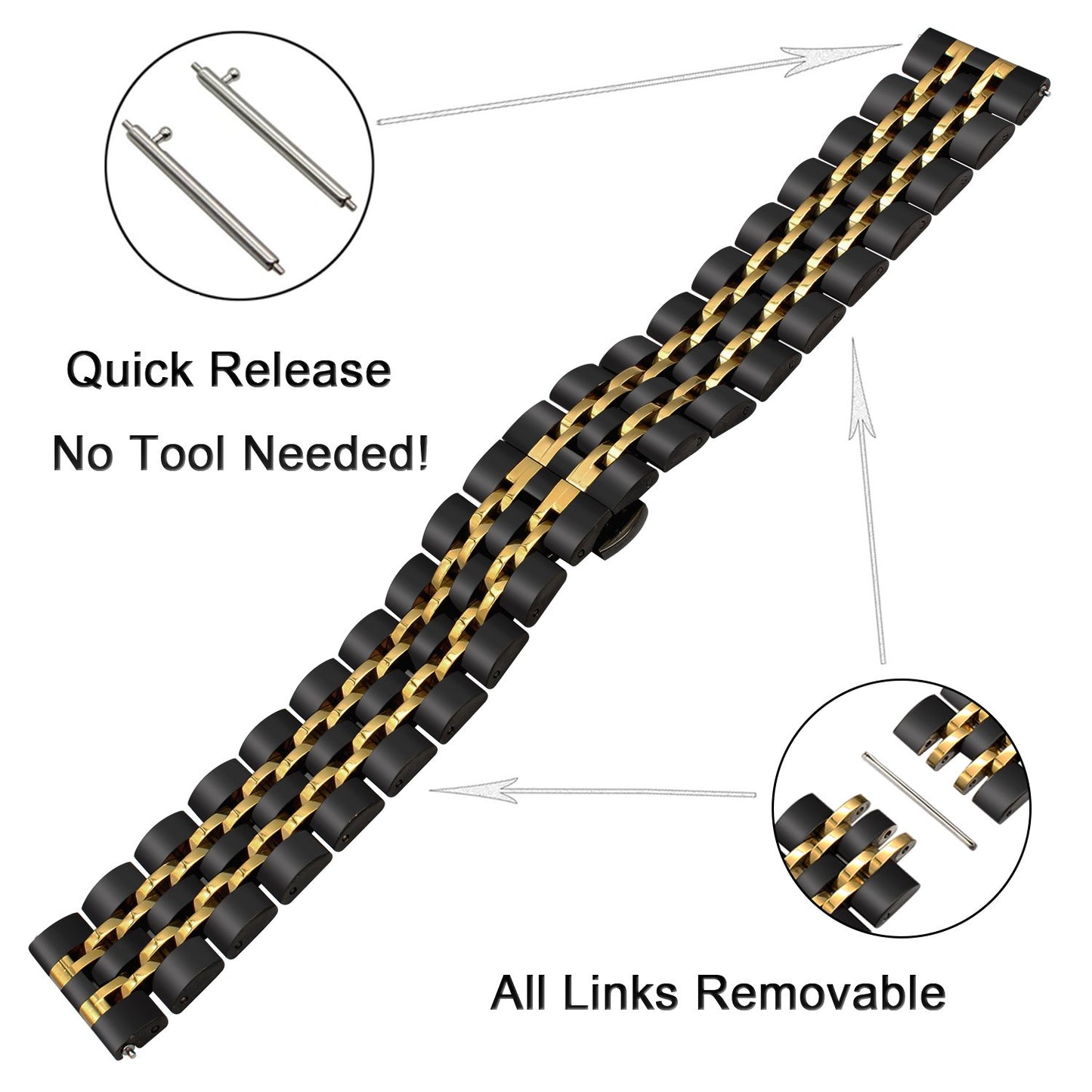 Samsung Galaxy Watch 3 4 5 45mm Gear S3 46mm 42mm Active2 40 44mm Stainless Steel Strap for Amazift BIP 2 GTR