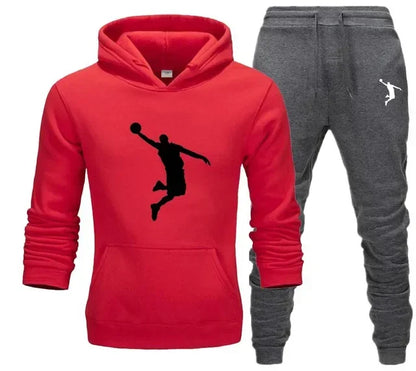 A new 2-piece set for men's casual sports hooded pullovers and sweatpants for outdoor jogging in Europe and America in 2025