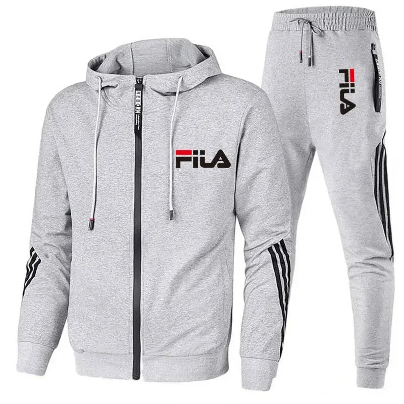 Spring/autumn Outdoor Zip-up Jacket + Sports Pants Jogging Set; Casual Basketball and Fitness Two-piece Set; High-end Fashionabl