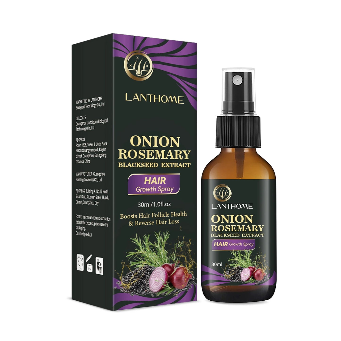 Hair Shampoo For Fast Hair Growth Rosemary Onion Shampoo 30ML Spray Anti Hair Loss Effective Within 7 Day Hair Growth