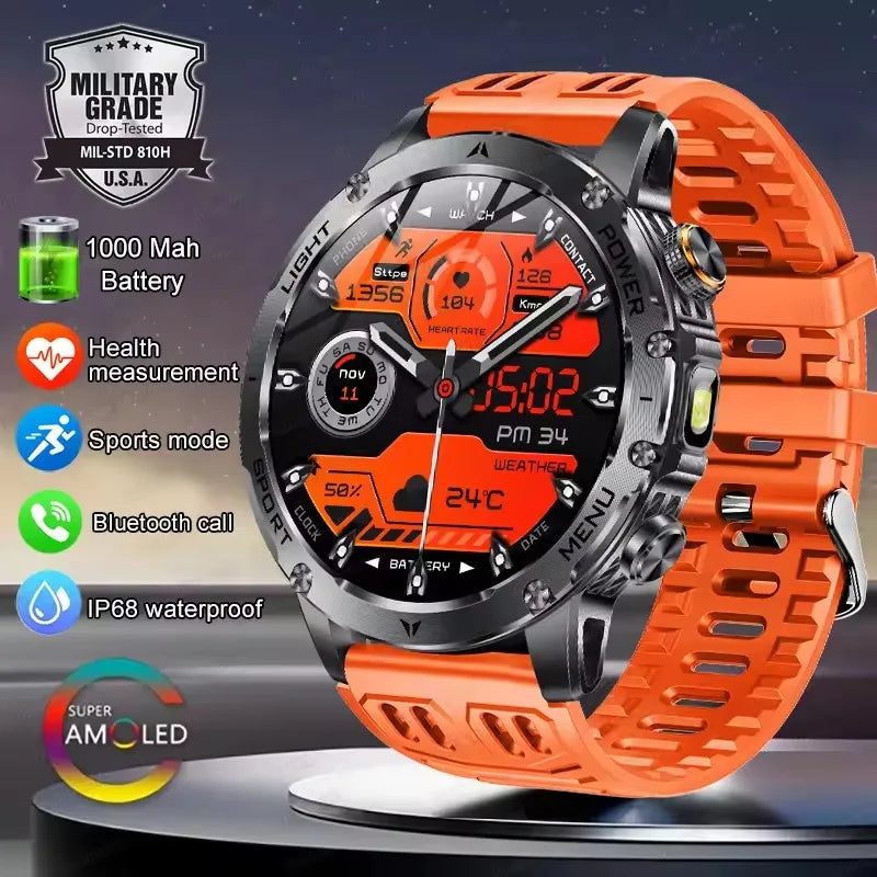T-REX3 1000mAh Big Battery Smart Watch HD Bluetooth Call 1.7inch Large Sceen LED Flashlight Sports Waterproof Smartwatch Men