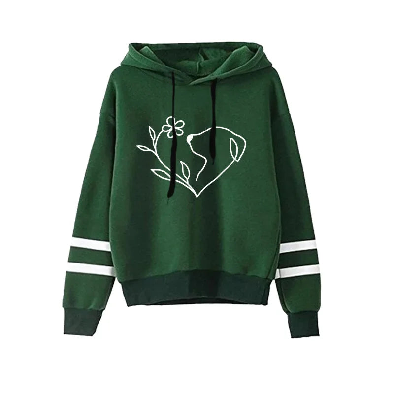 2025 Hot Sale Women's Tracksuit Hooded Sweatshirts Black Sweatpants Urban Casual Fashion Sportswear Cute Pattern Print Hoodies