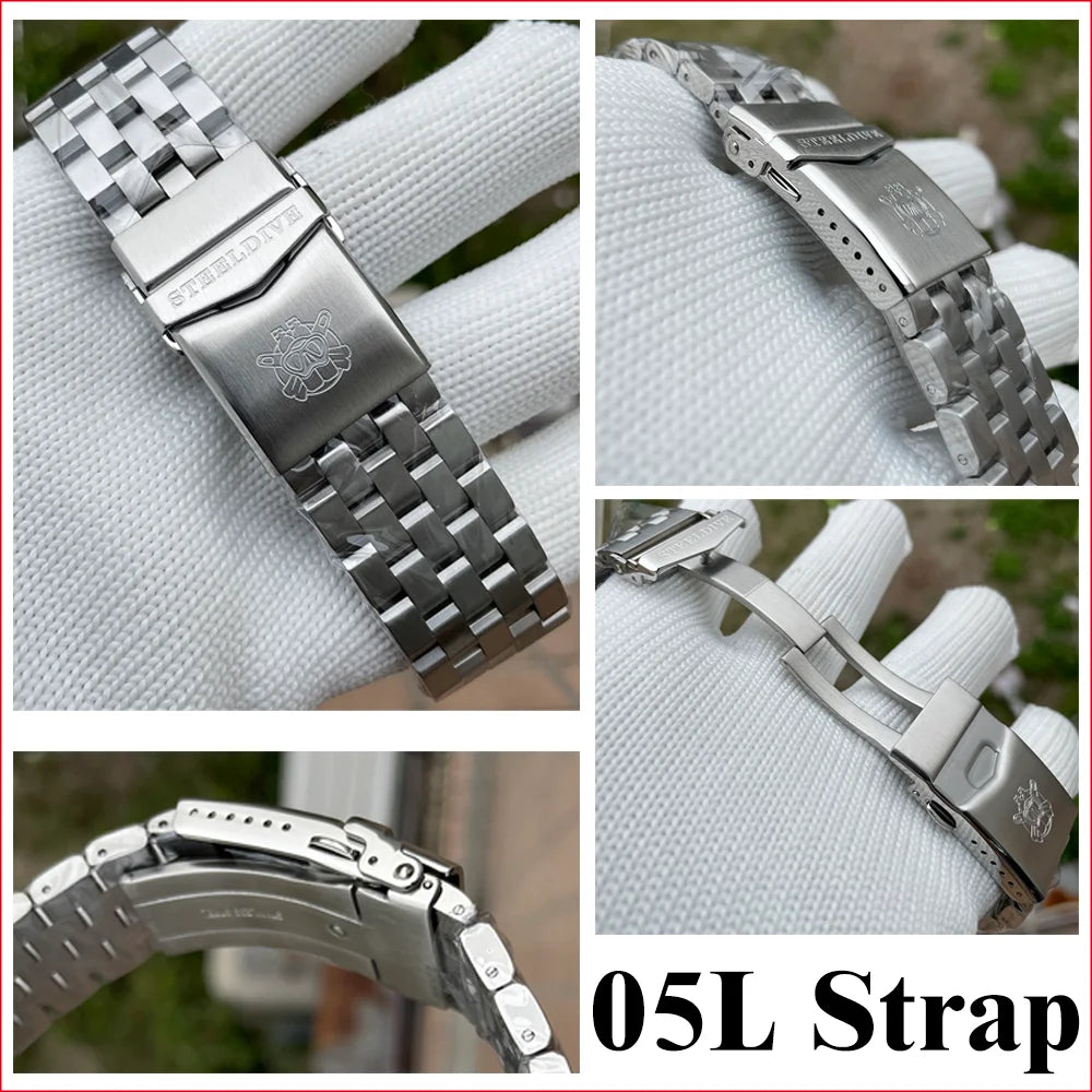 STEELDIVE SD1975 Mens Automatic Watches Men Dive Watch 300m Waterproof Mechanical Wristwatch C3 Luminous Clock Sapphire Mirror