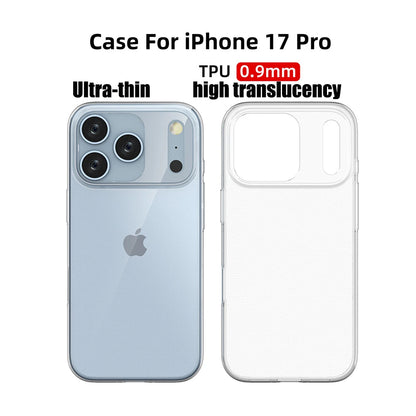 Ultra thin 0.9mm Case For iphone 17 pro max 17 air 16 16e Does not affect wireless charging highly transparent TPU soft cover