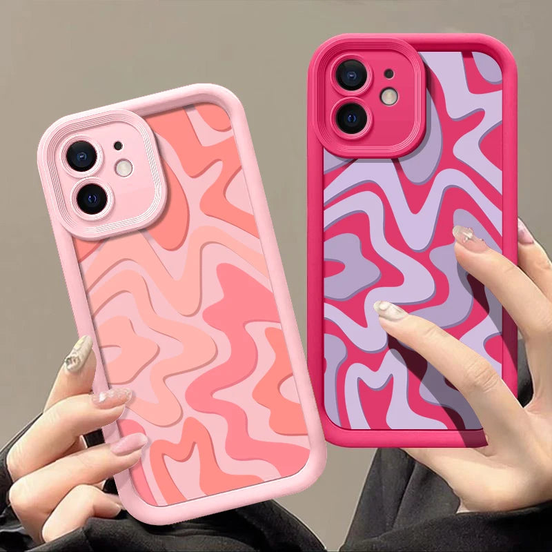 Striped Pattern Silicone Phone Case For iPhone 17 Air 17 16 15 14 Pro Max 15 Plus 13 12 Pro 11 16e Candy Coloor Shockproof Cover