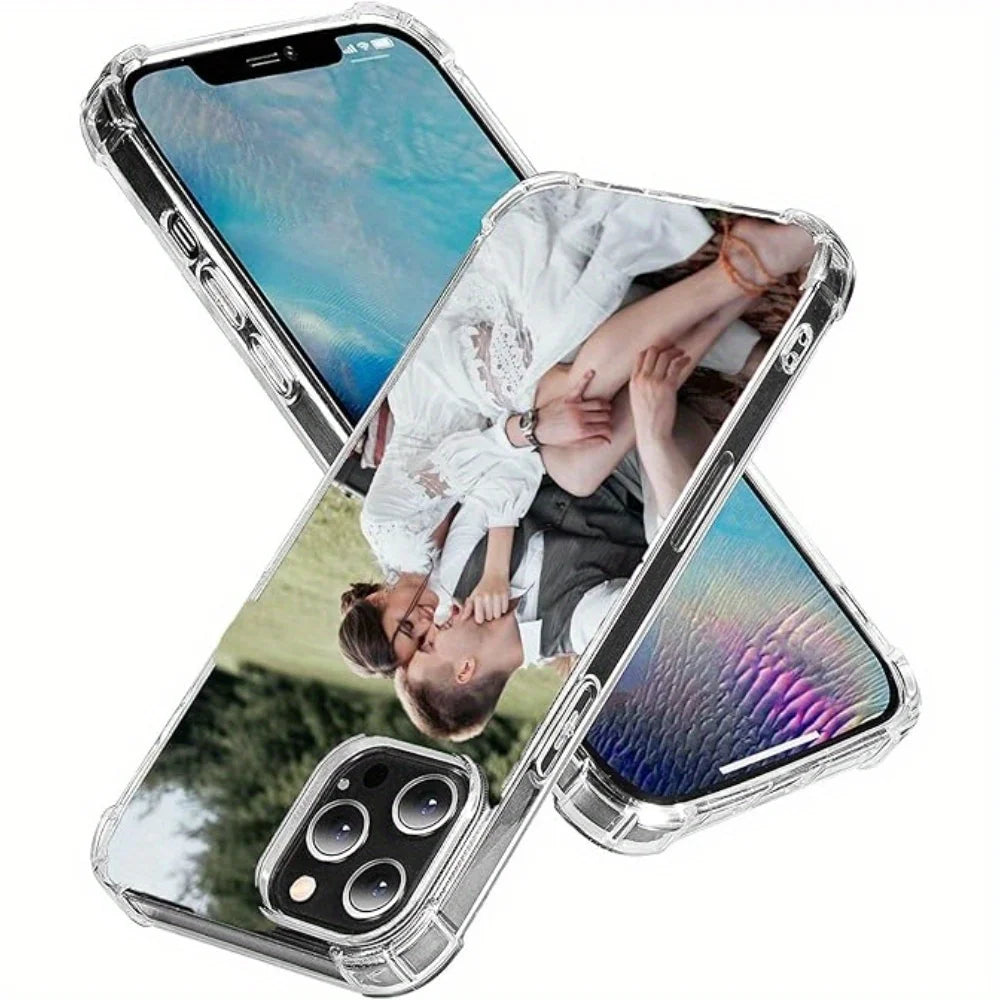 For iPhone 17 16 16E 15 14 13 12 11 Pro Max Air Mini SE 2020 2022 X XS XR 6 7 8 Plus DIY Custom Couple Photo Shockproof Cases