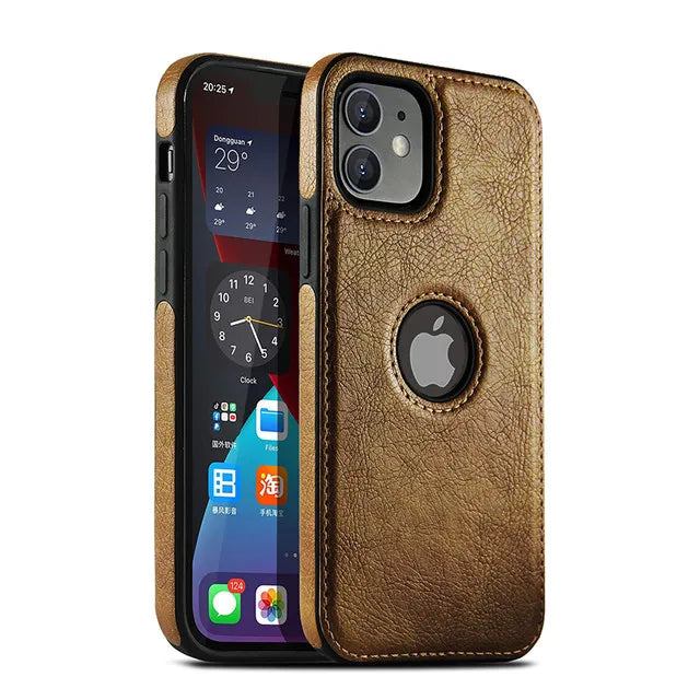 IPhone 17 11 12 13 14 15 16 Pro Max MINI XR XS X SE 7 8 Business PU Leather Case Soft Cowhide Shockproof Protective Cover