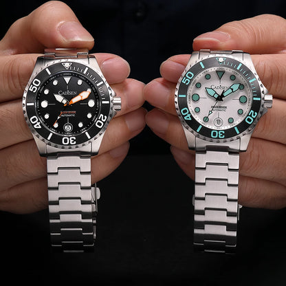CADISEN AQUA DIVER Brand Luxury Men Watches Automatic Watch Japan NH35A 100M Waterproof Luminous Mechanical Wristwatch