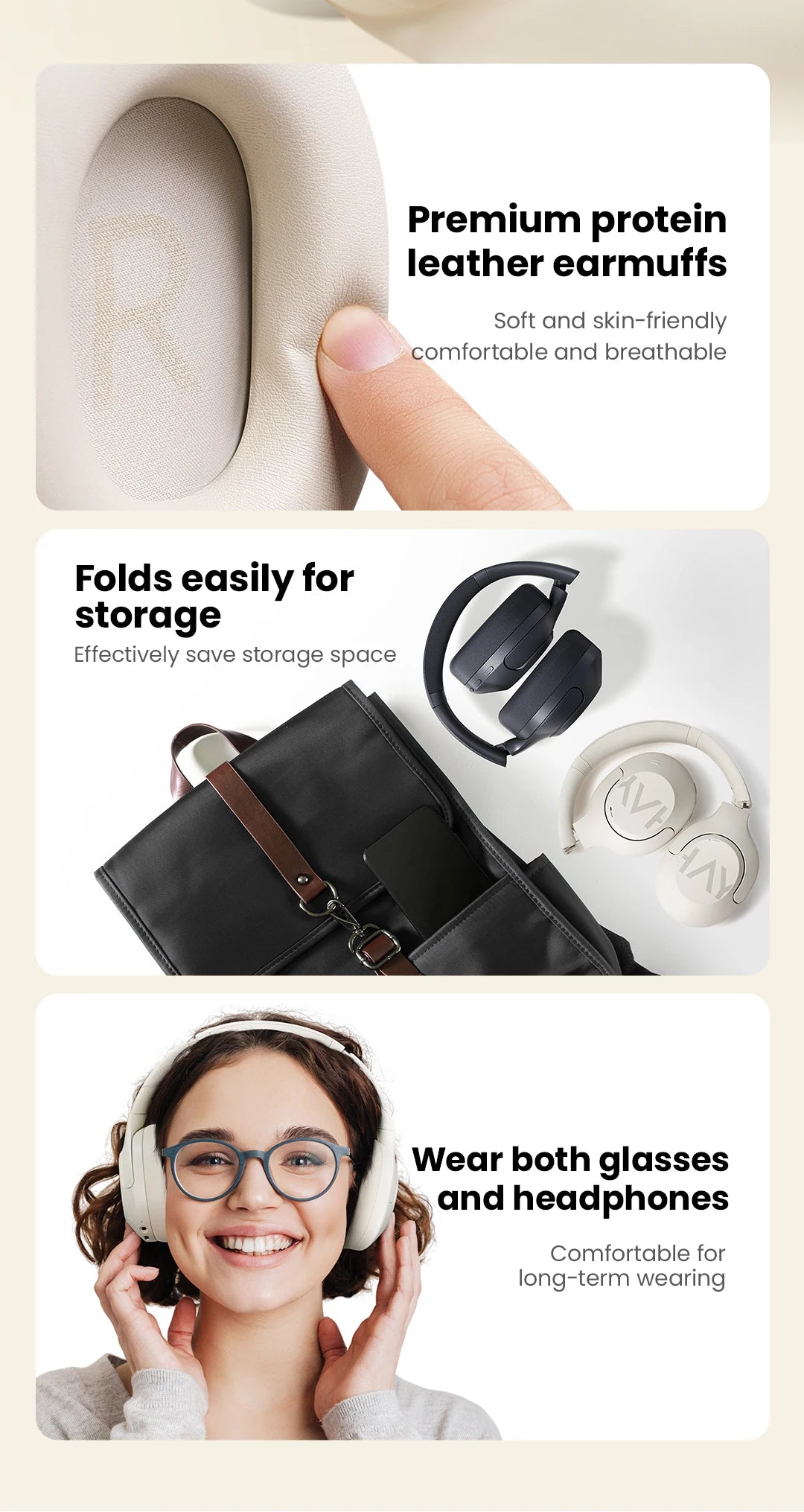 HAYLOU S30 ANC Headphones  Wireless Bluetooth 5.4 Hi-Res Headsets 43dB Adaptive Noise Cancelling Earphones 40mm Driver 80H