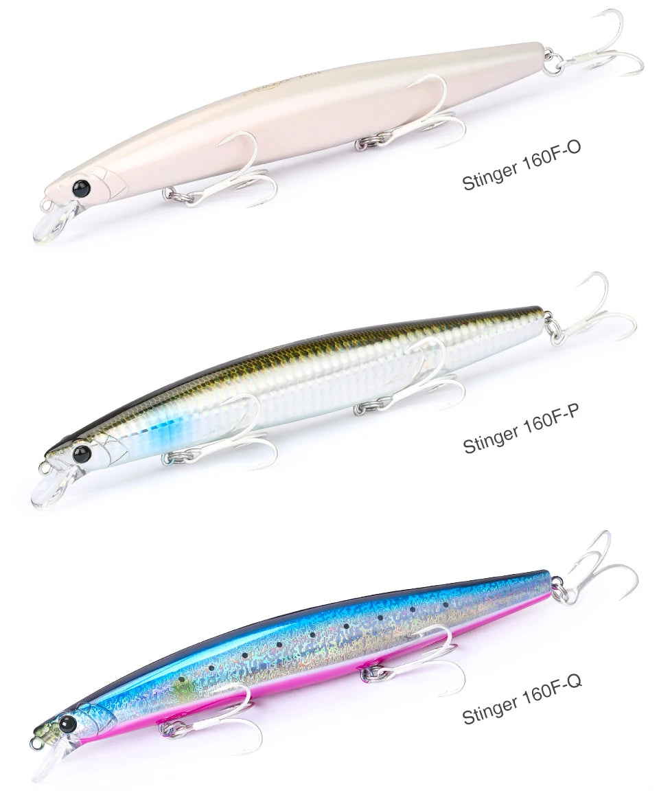 Floating Minnow Fishing Lure STINGER 163mm 31g Long Casting Artificial Seabass Saltwater Large Hard Baits
