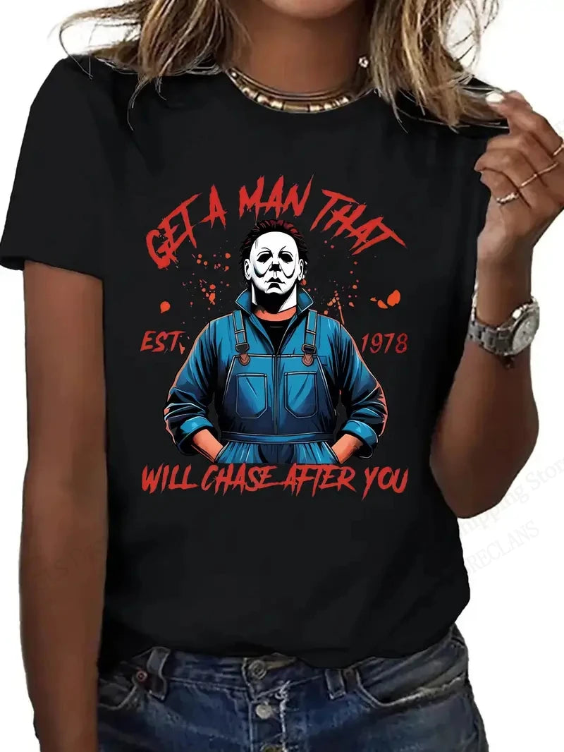 T-shirt Halloween 3d Printed T shirt Women Fashion O-Neck Short Sleeve Oversized Tops Tees Female Clothing Pumpkin