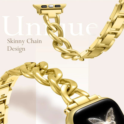 Metal Chain Link Compatible For Apple Watch Band Series Women Men Classic Watch Strap Replacement Accessories Smartwatch Bands