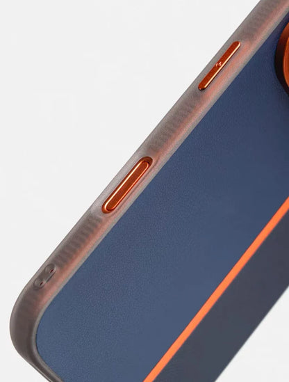 Hit Color PU Leather Texture MagSafe Shockproof Case For iPhone 17 17Pro Max 16 15 14 Alloy Lens Wireless Charging Frosted Cover