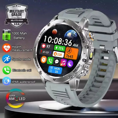 T-REX3 1000mAh Big Battery Smart Watch HD Bluetooth Call 1.7inch Large Sceen LED Flashlight Sports Waterproof Smartwatch Men
