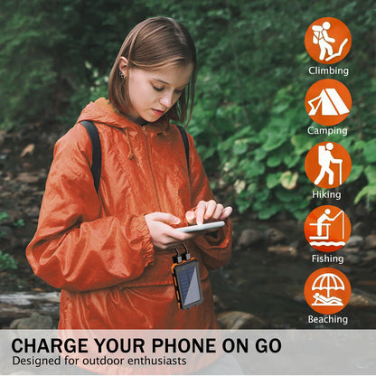 20000mAh Solar Power Bank Portable Solar Charger Waterproof Dual 5V USB Ports 2 LED Light Flashlight For Cell IPhone Outdoor