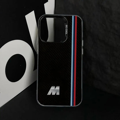 Striped letter M pattern phone case for iPhone 17 16 15 14 13 12 11 Pro Max/Pro/Plus Drop and shock resistant back cover