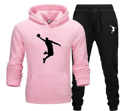 A new 2-piece set for men's casual sports hooded pullovers and sweatpants for outdoor jogging in Europe and America in 2025