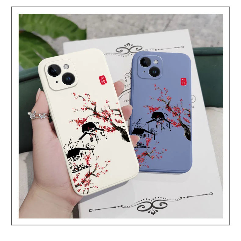 Field Wind Phone Case For iPhone 17 Air 16E 16 15 14 13 12 11 X XR XS SE2 SE2020 8 7 6 6S Plus Pro Max Mini Silicone Cover