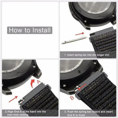 Smart Watch Strap for Amazfit Balance GT4/3/2 46mm Nylon Loop Bracelet for Samsung Galaxy Watch 4/6 Classic 5 Pro 45mm