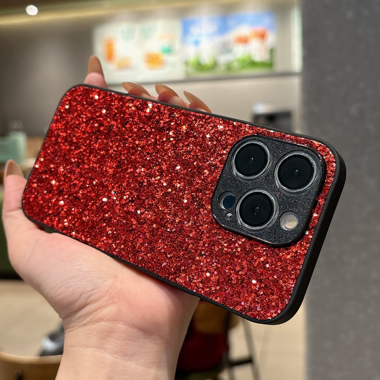 Luxury Glitter Full Coverage Flash Drill Soft Phone Case for iphone 17 16 15 14 13 12 11 Pro Max 7 8 Plus 16E 17Air Shell