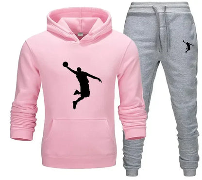 A new 2-piece set for men's casual sports hooded pullovers and sweatpants for outdoor jogging in Europe and America in 2025