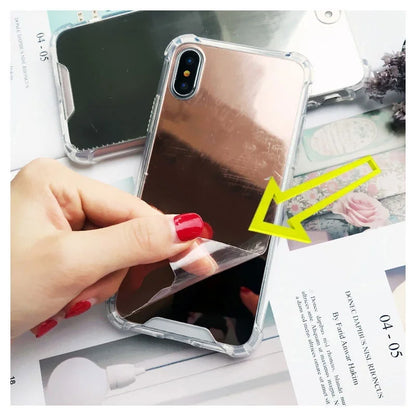 Mirror Phone Cases For IPhone 17 16 15 14 13 12 11 Pro Max Xr Xs 8 7 Plus SE2/SE3 Shockproof Soft TPU Cover