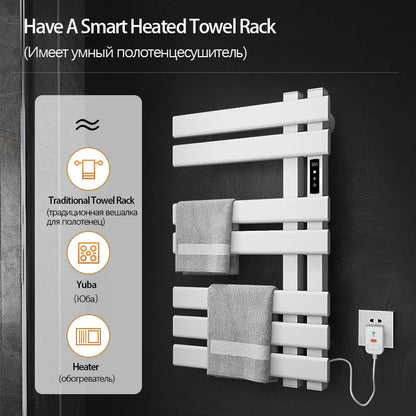 Bathroom Towel Radiator Electric Towel Rail Smart Touch Thermostatic Electric Heating Towel Rack 220V Energy Saving Towel Warmer