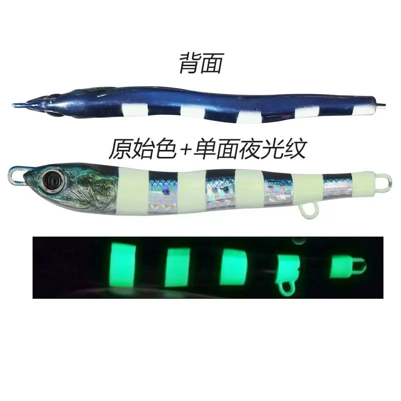 JIg Lure Fishing Anglers Glow Jig 3D Print Treble Hook Speed Falling 40g60g80g Metal Hard Bait Jigging Pesca Bait