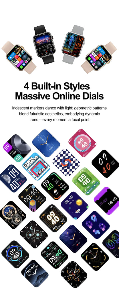 Smart Watch Full Touch Screen Bluetooth Call AI Voice Heart Rate Waterproof Watches Sports Bracelet Smartwatch Women