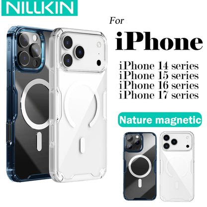 NILLKIN for IPhone 17 Pro Max 16 Pro Max 17 Air 15 Pro 14 Pro Max 14 Pro MagSafe Magnetic Transparent Soft Silicone Phone Case