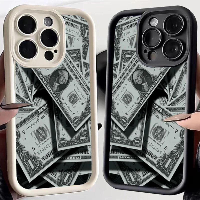 Black Bamboo Full-Coverage Banknote Design Silicone Phone Case For iPhone 17 16 15 14 13 12 11 Pro Max 16 Plus 16E 17 Air Cover