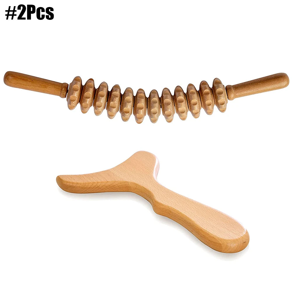 Body Wood Therapy Complete Kit Wooden Maderotherapy Kit for Reductive Massage Colombian Wood Therapy Tools for Body Contour Tool