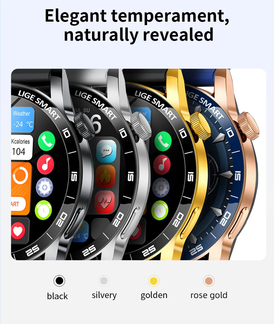 LIGE 2025 New Smartwatch Men For Android iOS Phone 1.38" HD Bluetooth Call Heart Rate Monitor Waterproof Sport Smart Watch Women