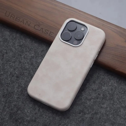 Premium Real Handmade Leather Case for iPhone 17 Air 17 Pro 16 15 14 13 12 Pro Max with Magsafe and Metal Buttons and Buttons