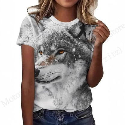 T shirt Women Fashion Casual O-Neck Oversized Short Sleeve T-shirt Funny Animal Tops Tee Women Clothes